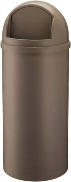 Rubbermaid - 15 Gal Brown Round Decorative Waste Receptacle With Top - 927mm High - Top Tool & Supply