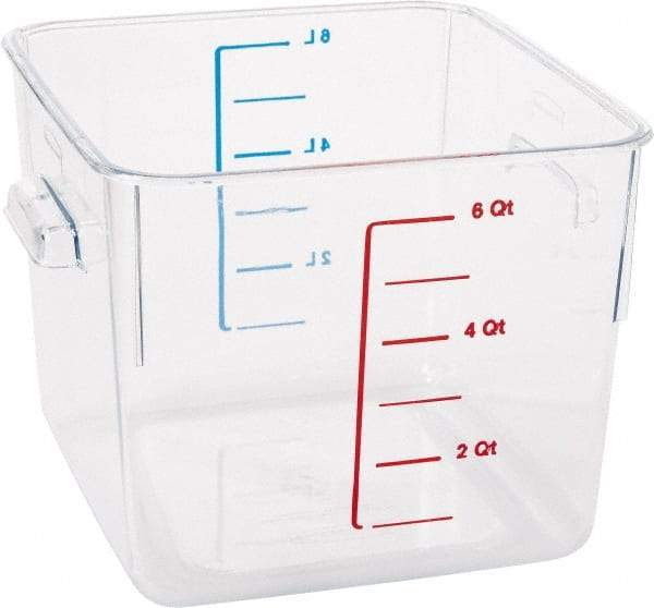 Rubbermaid - Square, Clear Polycarbonate Food Storage Container - 6.9" High x 8.8" Wide x 8.8" Long - Top Tool & Supply