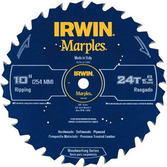 Irwin Blades - 10" Diam, 5/8" Arbor Hole Diam, 24 Tooth Wet & Dry Cut Saw Blade - Carbide-Tipped, Finishing Action, Standard Round Arbor - Top Tool & Supply