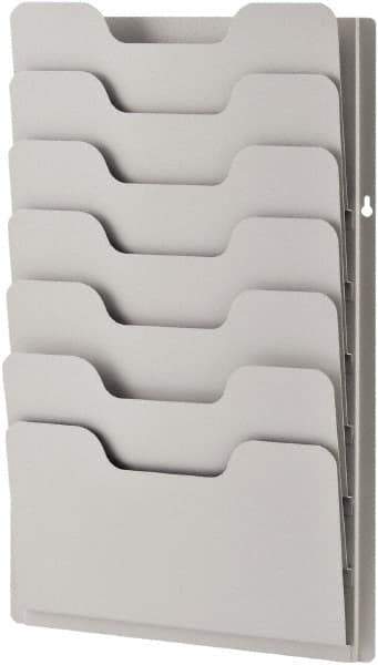 Sandusky Atlantic - 13-3/8" Wide x 2" Deep x 21-5/8" High, 7 Compartments, Steel Data Racks - Platinum, 12-5/8" Compartment Width x 3/4" Compartment Depth x 6-3/4" Compartment Height - Top Tool & Supply