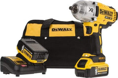 DeWALT - 1/2" Drive 20 Volt Mid-Handle Cordless Impact Wrench & Ratchet - 1,900 RPM, 0 to 2,400 BPM, 700 Ft/Lb Torque, 2 Lithium-Ion Batteries Included - Top Tool & Supply