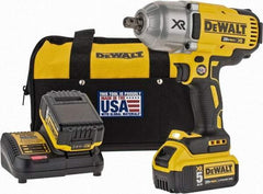 DeWALT - 1/2" Drive 20 Volt Mid-Handle Cordless Impact Wrench & Ratchet - 1,900 RPM, 0 to 2,400 BPM, 700 Ft/Lb Torque, 2 Lithium-Ion Batteries Included - Top Tool & Supply