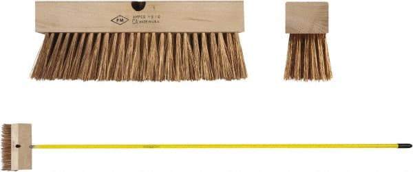 Ampco - 12" General Purpose Phosphor Bronze Push Broom - 2-1/2" Bristle Length, Wood Block, Threaded Handle Connection, Handle Sold Separately - Top Tool & Supply