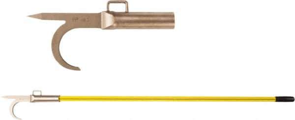 Ampco - 3 Lb Head Pike Pole with Hook - 72" OAL, 57" Long Handle, Fiberglass Straight Handle, 15" Long Head - Top Tool & Supply