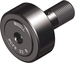 McGill - 40mm Roller Diam x 20mm Width, 18mm Stud Diam x 37mm Length, Crowned Sealed Stud Cam Follower with Hex - Steel, 19mm Thread Length, M18x1.5 Thread, 58mm OAL, 2,999 Lb Dynamic Cap, 4,451 Lb Static Cap - Top Tool & Supply