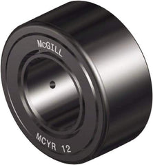 McGill - 8mm Bore, 24mm Roller Diam x 14mm Width, Steel Crowned Sealed Yoke Roller - 2,161 Lb Dynamic Load Capacity, 15mm Overall Width - Top Tool & Supply