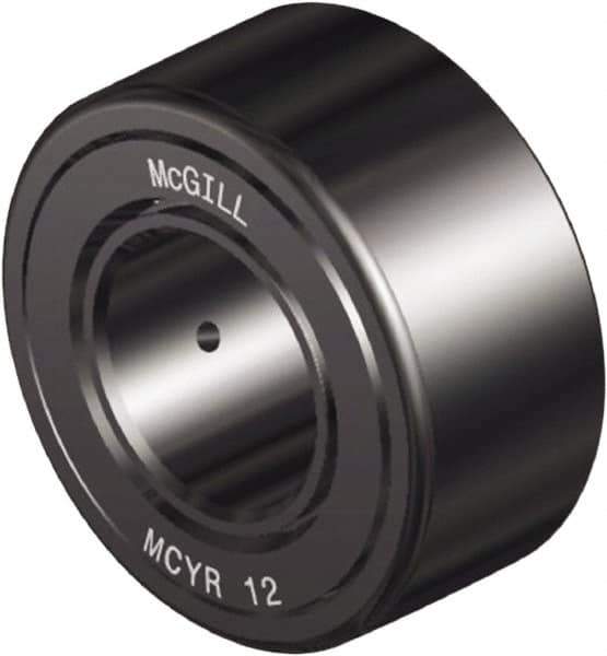 McGill - 8mm Bore, 24mm Roller Diam x 14mm Width, Steel Crowned Yoke Roller - 2,161 Lb Dynamic Load Capacity, 15mm Overall Width - Top Tool & Supply