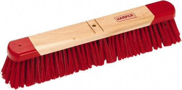 Harper Brush - 36" General Purpose Synthetic Push Broom - 3" Bristle Length, Wood Block, Bolt-On Handle Connection, Handle Sold Separately - Top Tool & Supply