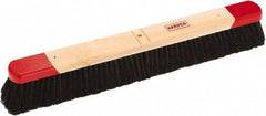 Harper Brush - 24" Medium Duty Tampico Push Broom - 3" Bristle Length, Wood Block, Bolt-On Handle Connection, Handle Sold Separately - Top Tool & Supply