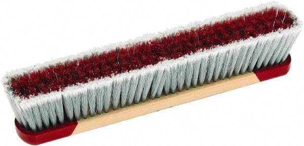 Harper Brush - 18" Medium Duty Synthetic Push Broom - 3" Bristle Length, Wood Block, Bolt-On Handle Connection, Handle Sold Separately - Top Tool & Supply