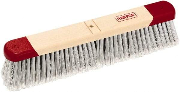 Harper Brush - 24" Smooth Surface Synthetic Push Broom - 3" Bristle Length, Wood Block, Bolt-On Handle Connection, Handle Sold Separately - Top Tool & Supply