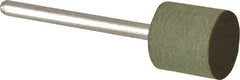 Grier Abrasives - 1/2" Max Diam x 1/2" Thick, Cylinder W185, Rubberized Point - Fine Grade, Aluminum Oxide, Mounted - Top Tool & Supply