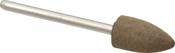 Grier Abrasives - 3/8" Max Diam x 2-1/4" Long, Cone B52, Rubberized Point - Fine Grade, Aluminum Oxide, Mounted - Top Tool & Supply