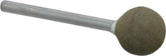 Grier Abrasives - 1/2" Max Diam x 1-3/4" Long, Ball B121, Rubberized Point - Fine Grade, Aluminum Oxide, Mounted - Top Tool & Supply