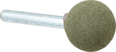 Grier Abrasives - 1" Max Diam x 2" Long, Ball A25, Rubberized Point - Coarse Grade, Aluminum Oxide, Mounted - Top Tool & Supply