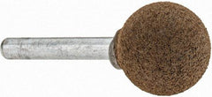 Grier Abrasives - 1" Max Diam x 2" Long, Ball A25, Rubberized Point - Coarse Grade, Aluminum Oxide, Mounted - Top Tool & Supply