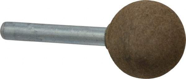 Grier Abrasives - 1" Max Diam x 2" Long, Ball A25, Rubberized Point - Medium Grade, Aluminum Oxide, Mounted - Top Tool & Supply