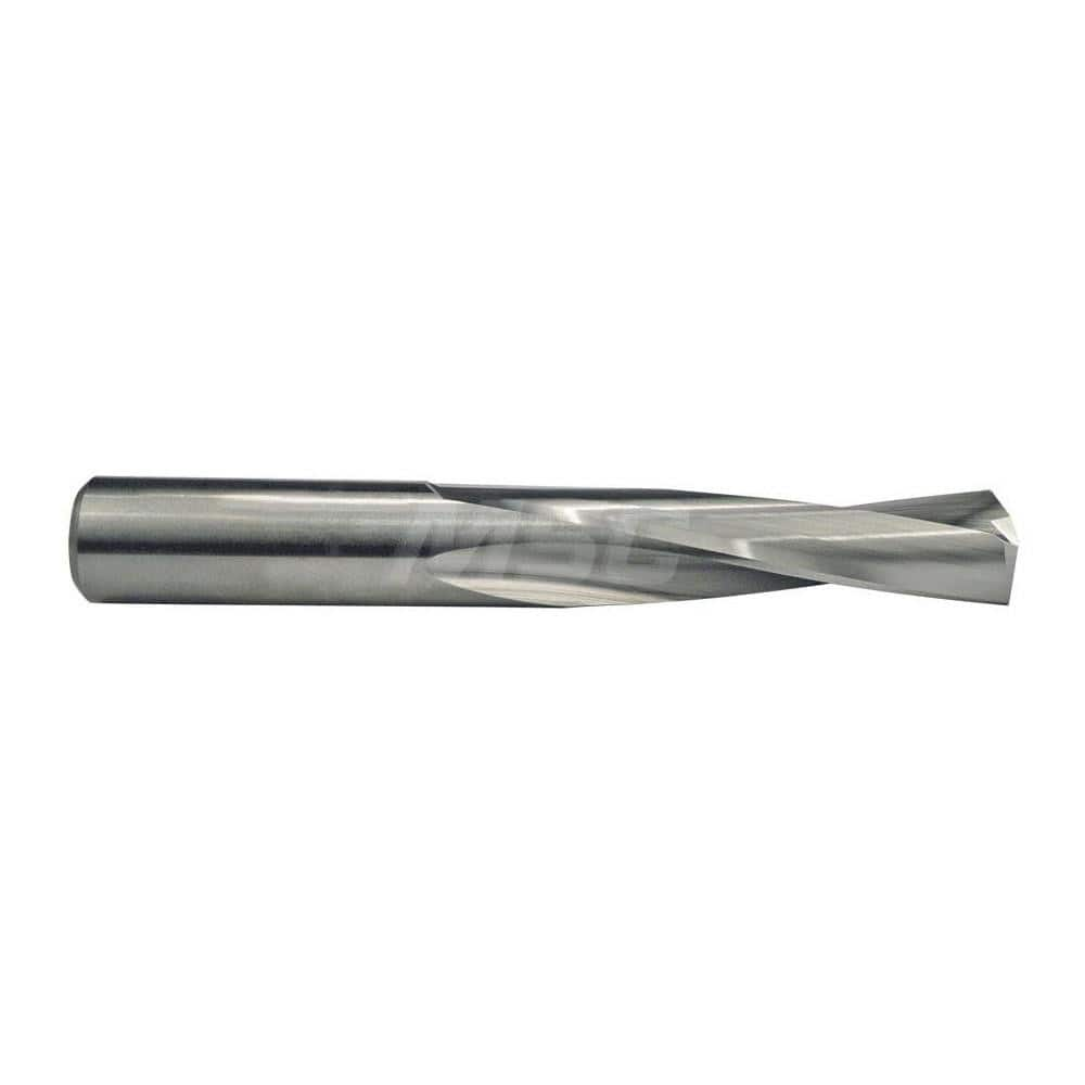 Screw Machine Length Drill Bit: 0.18″ Dia, 135 °, Solid Carbide Bright/Uncoated, Right Hand Cut, Spiral Flute, Straight-Cylindrical Shank, Series 205