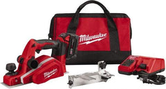 Milwaukee Tool - 18V 3-1/4" Planer - Battery, Charger, Bag and Bevel/Edge Guide, 2 Double Edge Blades Included - Top Tool & Supply