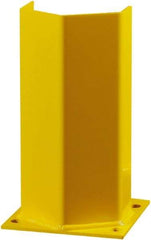 Hallowell - 12" High, Yellow Steel Post Protector - 7" Wide x 7" Long Mounting Plate, 9 Lb - Top Tool & Supply