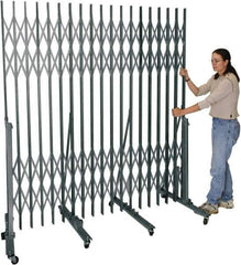 Hallowell - 6.54' High Portable Traffic Control Gate - Steel, Silver - Top Tool & Supply