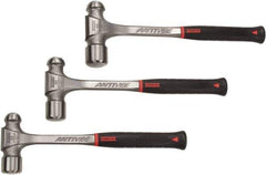 Proto - 3 Piece, 2, 2-1/2, 3 Lb Head Weight, Forged Steel, Ball Pein Hammer Set - 14-3/4, 15-1/4, 15-3/4" OAL, Shock Absorbing Grip Handles, Ball Pein - Top Tool & Supply