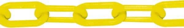 PRO-SAFE - 50' Long x 2" Wide Plastic Chain - Yellow - Top Tool & Supply