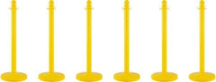 PRO-SAFE - 40" High, 2-1/2" Pole Diam, Warning Post - 14" Base Diam, Round Plastic Base, Yellow Plastic Post, For Outdoor Use - Top Tool & Supply