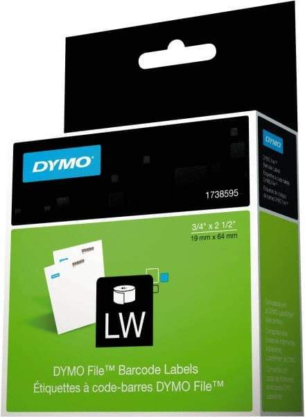 Dymo - 2-1/2" Long, White Label Printer Cartridge - For DYMO LabelWriter Printers - Top Tool & Supply