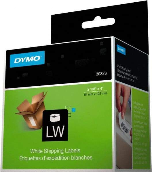 Dymo - 4" Long, White Label Printer Cartridge - For DYMO LabelWriter Printers - Top Tool & Supply