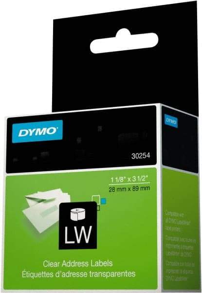 Dymo - 3-1/2" Long, Clear Label Printer Cartridge - For DYMO LabelWriter Printers - Top Tool & Supply