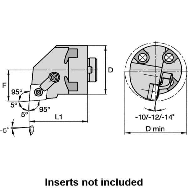 Kennametal - 50mm Body Diam, Manual Single Cutter Boring Head - 63mm Bore Diam - Exact Industrial Supply