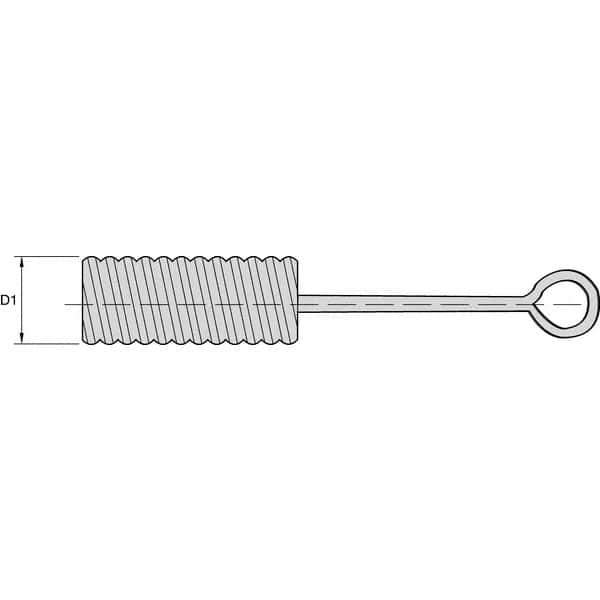 Kennametal - 1/2" Diam Nylon Spiral Brush - Single Spiral, 1/2" Filament Diam - Top Tool & Supply