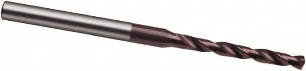 Micro Drill Bit: 0.0209″ Dia, 140 °, Solid Carbide TiAlN Finish, RH Cut, Spiral Flute, Straight-Cylindrical Shank, Series 3899