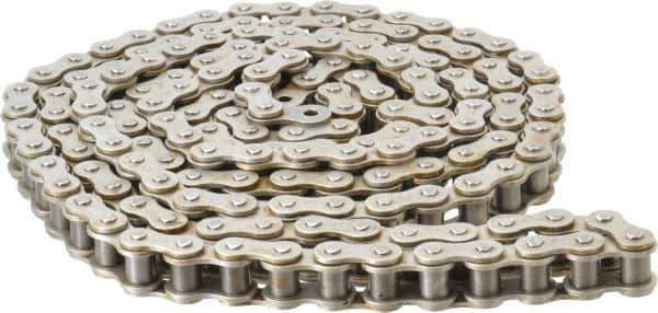 Browning - 3/4" Pitch, ANSI 60, Single Strand Roller Chain - Chain No. 60, 10 Ft. Long, 15/32" Roller Diam, 1/2" Roller Width - Top Tool & Supply