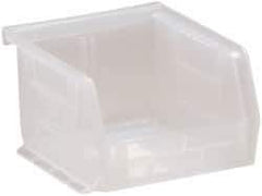 Quantum Storage - 8 Lb. Load Capacity, 5" Deep, Clear Polypropylene Hopper Stacking Bin - 3" High x 4-1/8" Wide x 5" Long - Top Tool & Supply