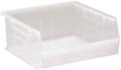 Quantum Storage - 50 Lb. Load Capacity, 10-7/8" Deep, Clear Polypropylene Hopper Stacking Bin - 5" High x 11" Wide x 10-7/8" Long - Top Tool & Supply