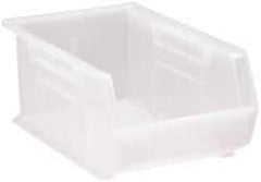 Quantum Storage - 60 Lb. Load Capacity, 13-5/8" Deep, Clear Polypropylene Hopper Stacking Bin - 6" High x 8-1/4" Wide x 13-5/8" Long - Top Tool & Supply