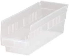 Quantum Storage - 30 Lb. Load Capacity, 11-5/8" Deep, Clear Polypropylene Hopper Shelf Bin - 4" High x 4-1/8" Wide x 11-5/8" Long - Top Tool & Supply