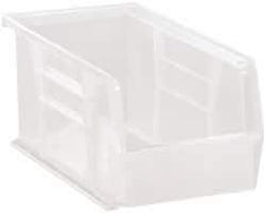 Quantum Storage - 30 Lb. Load Capacity, 10-7/8" Deep, Clear Polypropylene Hopper Stacking Bin - 5" High x 5-1/2" Wide x 10-7/8" Long - Top Tool & Supply