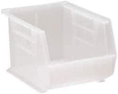 Quantum Storage - 50 Lb. Load Capacity, 10-3/4" Deep, Clear Polypropylene Hopper Stacking Bin - 7" High x 8-1/4" Wide x 10-3/4" Long - Top Tool & Supply