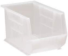 Quantum Storage - 60 Lb. Load Capacity, 13-5/8" Deep, Clear Polypropylene Hopper Stacking Bin - 8" High x 8-1/4" Wide x 13-5/8" Long - Top Tool & Supply