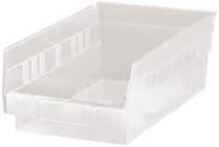 Quantum Storage - 30 Lb. Load Capacity, 11-5/8" Deep, Clear Polypropylene Hopper Shelf Bin - 4" High x 6-5/8" Wide x 11-5/8" Long - Top Tool & Supply