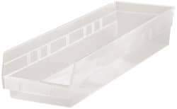 Quantum Storage - 50 Lb. Load Capacity, 23-5/8" Deep, Clear Polypropylene Hopper Shelf Bin - 4" High x 6-5/8" Wide x 23-5/8" Long - Top Tool & Supply