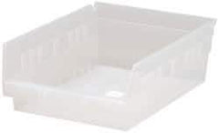 Quantum Storage - 30 Lb. Load Capacity, 11-5/8" Deep, Clear Polypropylene Hopper Shelf Bin - 4" High x 8-3/8" Wide x 11-5/8" Long - Top Tool & Supply