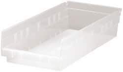 Quantum Storage - 40 Lb. Load Capacity, 17-7/8" Deep, Clear Polypropylene Hopper Shelf Bin - 4" High x 8-3/8" Wide x 17-7/8" Long - Top Tool & Supply