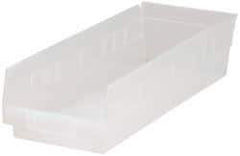 Quantum Storage - 40 Lb. Load Capacity, 17-7/8" Deep, Clear Polypropylene Hopper Shelf Bin - 4" High x 6-5/8" Wide x 17-7/8" Long - Top Tool & Supply