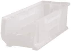 Quantum Storage - 125 Lb. Load Capacity, 23-7/8" Deep, Clear Polypropylene Hopper Stacking Bin - 7" High x 8-1/4" Wide x 23-7/8" Long - Top Tool & Supply