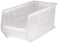 Quantum Storage - 125 Lb. Load Capacity, 23-7/8" Deep, Clear Polypropylene Hopper Stacking Bin - 10" High x 11" Wide x 23-7/8" Long - Top Tool & Supply