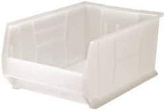 Quantum Storage - 125 Lb. Load Capacity, 23-7/8" Deep, Clear Polypropylene Hopper Stacking Bin - 11" High x 16-1/2" Wide x 23-7/8" Long - Top Tool & Supply